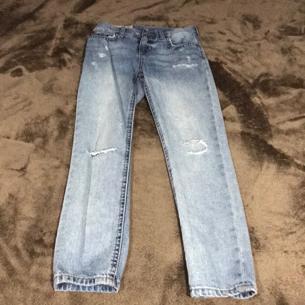 Boys polo size 7 adjustable waist “destroyed” jean